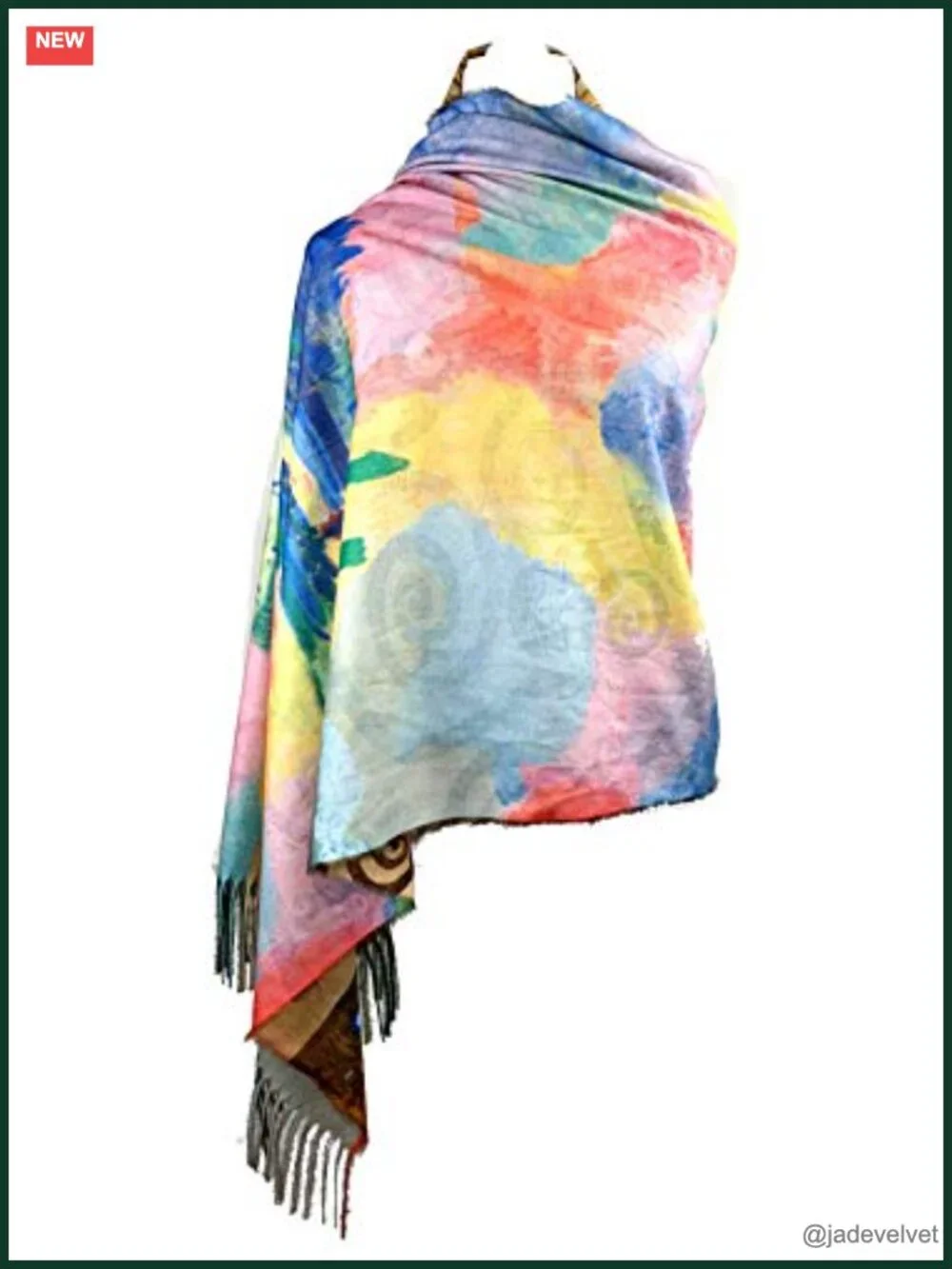 Super Soft Cashmere Feel Double Sided Reversible Art Shawl Scarf